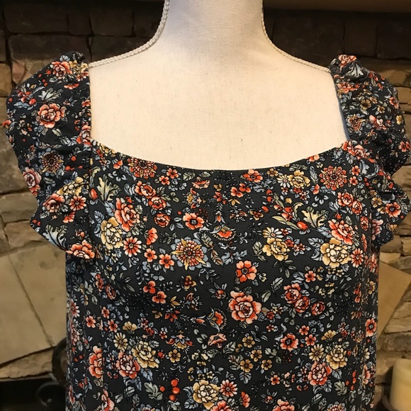 NWT LOFT Rose Garden Flutter Swing Dress Large - Picture 3 of 7